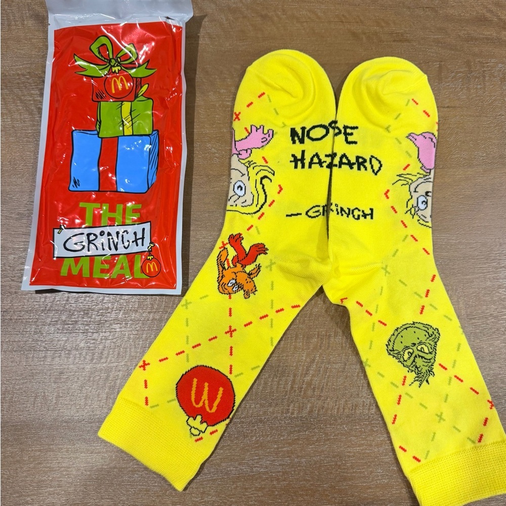 McDonald's Grinch Yellow Casual Socks
